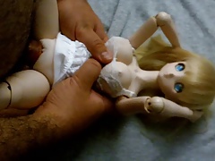 Blonde cute anime Dollfie onahole doll fuck