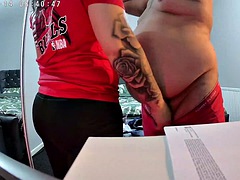 Stepson walks naked into stepmoms room and gets a handjob