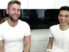 AmateursDoIt - Hung bearded jock fucks tight asian twink bareback