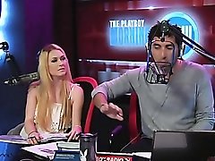 Babes with nice tits talk on radio show