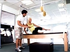 Gym instructor fucks legendary hot blonde, upscaled
