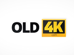 OLD4K. Old husband and his young spouse relax together in...