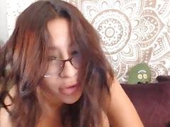Horny Nerd Squirts After Fucking Her Pussy With He