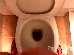 Pissing in a public toilet