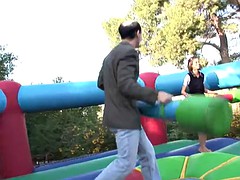 rough sex with an olf guy in an inflatable game for mia